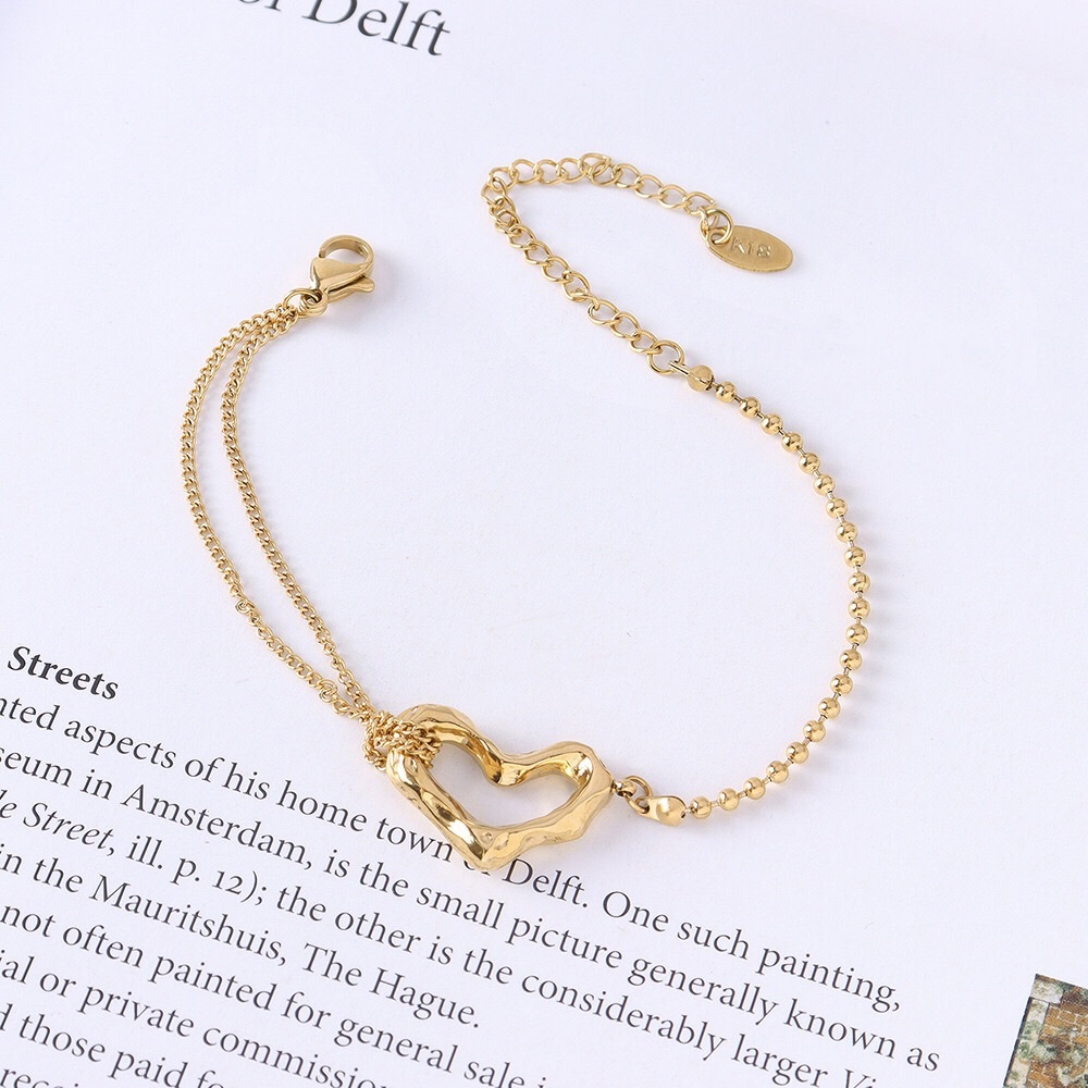 18K Gold Plated Love Heart Bracelet